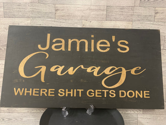 Custom garage sign